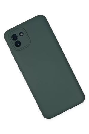Samsung Uyumlu Galaxy A03 Kılıf Nano içi Kadife Silikon - Koyu Yeşil