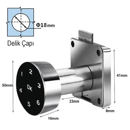 PM-26730 Çekmece Dolap Kilidi Dijital Numaralı Standart