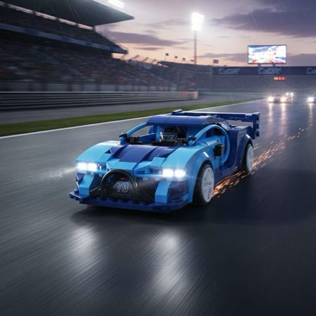 C51073W Cada Blue Race Car 325 Parça Block Oyuncak