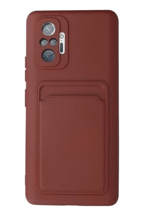 Xiaomi Uyumlu Redmi Note 10 Pro Kılıf Kelvin Kartvizitli Silikon - Bordo