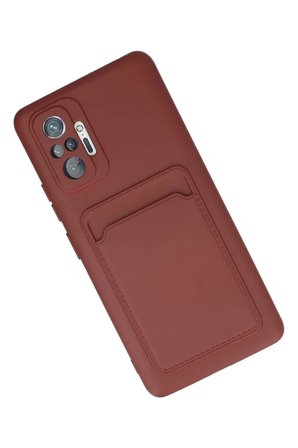 Xiaomi Uyumlu Redmi Note 10 Pro Kılıf Kelvin Kartvizitli Silikon - Bordo