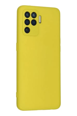 Oppo Reno 5 Lite Kılıf Nano içi Kadife Silikon - Sarı