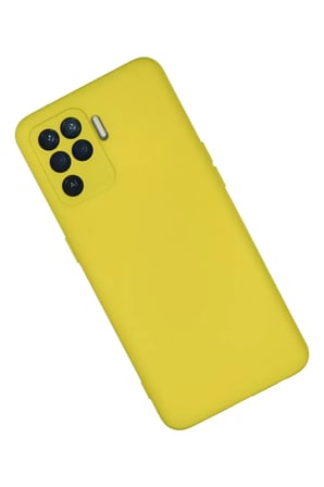 Oppo Reno 5 Lite Kılıf Nano içi Kadife Silikon - Sarı