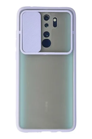 Xiaomi Redmi Note 8 Pro Kılıf Palm Buzlu Kamera Sürgülü Silikon - Lila