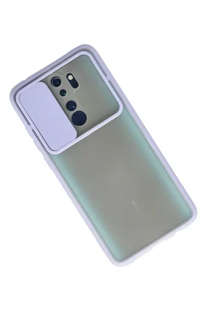 Xiaomi Redmi Note 8 Pro Kılıf Palm Buzlu Kamera Sürgülü Silikon - Lila