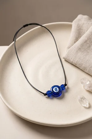 Handmade Bohem Mavi Nazar Kolye