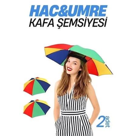 Hac Umre Kafa Şemsiyesi Güneş Koruma Şemsiyesi 2 Adet