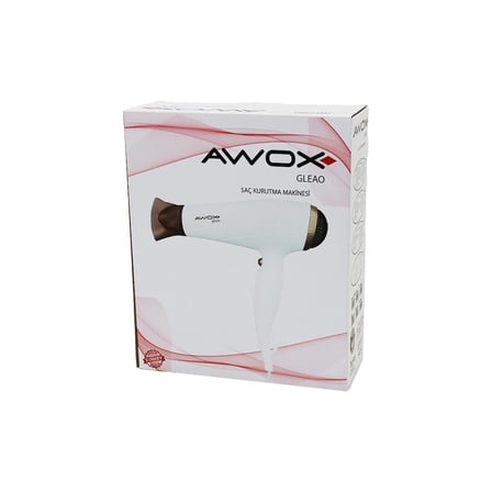 Awox Gleao Beyaz Saç Kurutma - Fön Makinesi Soğuk Üfleme 2 Kademe Fan - 3 Kademe Sıcaklık 1700-2000W
