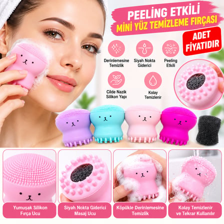 Peeling Etkili Mini El Yüz Cilt Temizleme Fırçası Silikon Temizlenmesi Kolay Siyah Nokta Gi