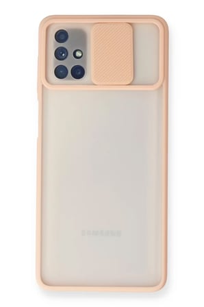 Samsung Galaxy M51 Kılıf Palm Buzlu Kamera Sürgülü Silikon - Pembe