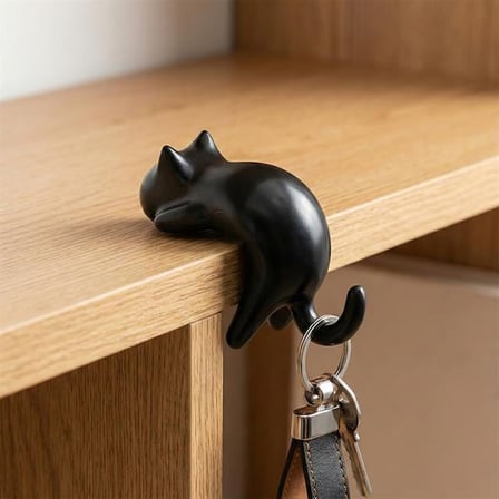 SN-29184 Kedi Figürlü Yapışkanlı Köşe Askılık