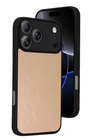 Apple iPhone 17 Pro Aras Deri Kapak - Pudra