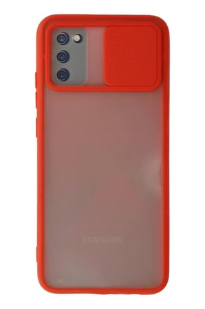 Samsung Galaxy A02S Kılıf Palm Buzlu Kamera Sürgülü Silikon - Kırmızı