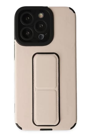 Apple Uyumlu iPhone 13 Pro Kılıf Mega Standlı Silikon - Gold