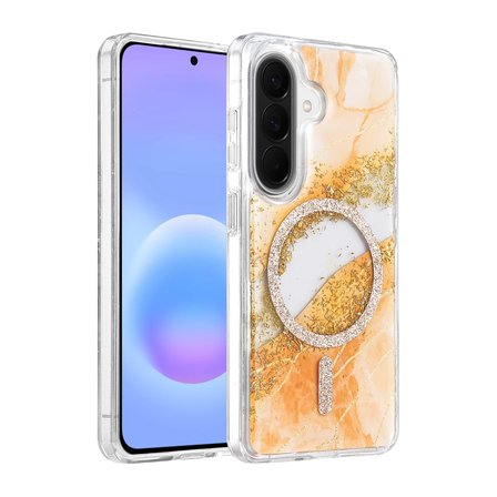 Onegif Samsung Galaxy A56 Lotus Simli Magsafe Kapak - Turuncu