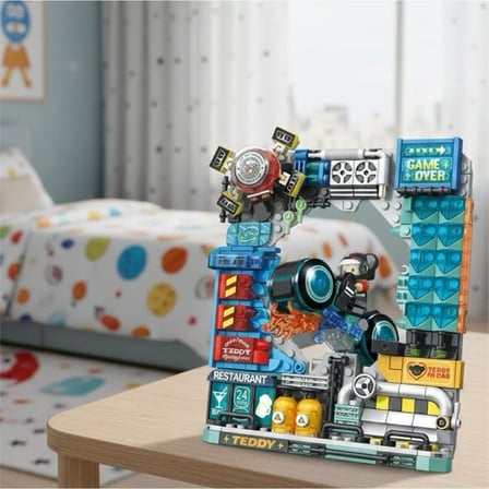 P881505 Panlos Motorcu Teddy 458 Parça Block Oyuncak