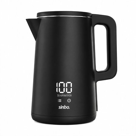 1.8L 1500W Plastik Kapak - Dokunmatik Ekran Dijital Kettle Su Isıtıcısı Kablosuz Kullanım SK-8042