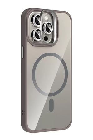 Joko Apple iPhone 14 Pro Max Remim Lensli Magsafe Standlı Kapak - Titan Gri
