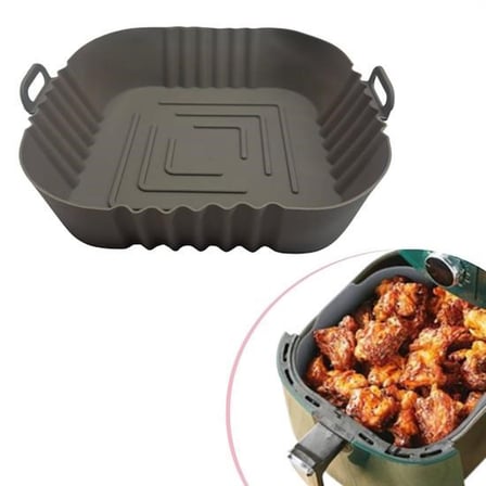 Renkli Isıya Dayanıklı Yıkanılabilir Silikon Fırın Airfryer Kare Model Pişirme Matı 20 cm