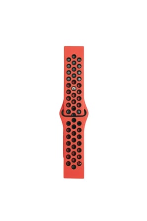 Watch 20mm Spor Delikli Kordon - Kırmızı-Siyah