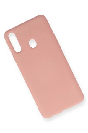 Samsung Galaxy A20S Kılıf Nano içi Kadife Silikon - Pudra
