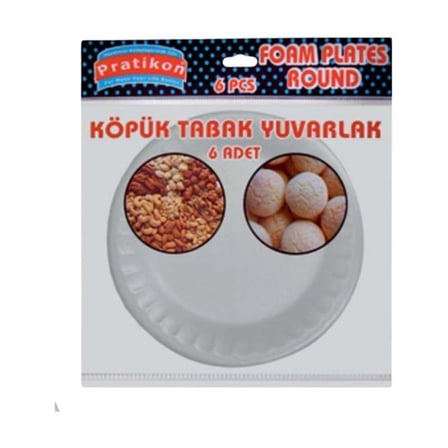 6'li Yuvarlak Köpük Tabak