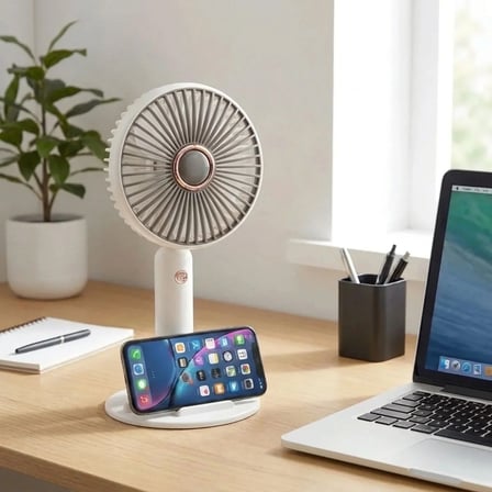 3 Kademeli Masaüstü Fan – Telefon Tutuculu Standlı Taşınabilir Mini Fan ZB161