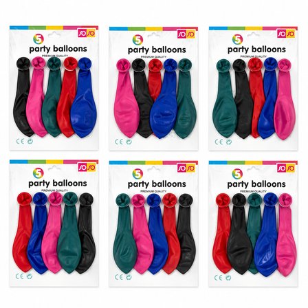 30 Paket - 5PCS Orta Boy Renkli - 30CM Party Balon Toptamda 150 Adet Balon