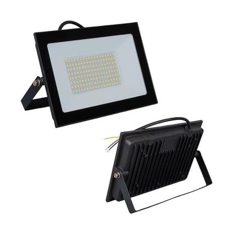 PM-22572 100 Watt - 220 Volt 6500K IP66 150* Işık Açısı Siyah Slim Kasa Beyaz Led Projektör