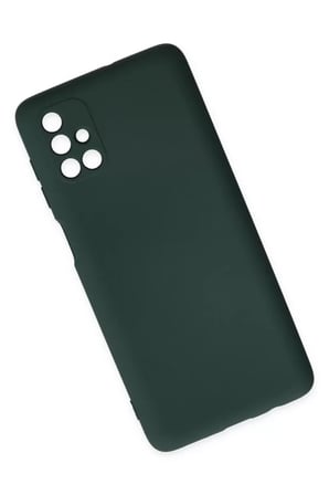 Samsung Galaxy M51 Kılıf Nano içi Kadife Silikon - Koyu Yeşil