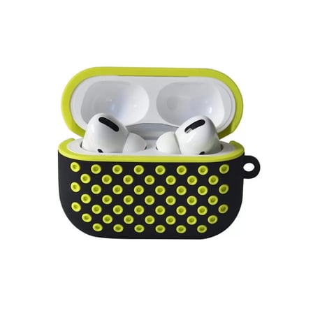 Apple Airpods Pro 2 (2.nesil) Spor Delikli Kılıf - Siyah-Sarı