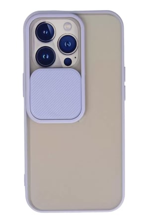 Apple iPhone 13 Pro Kılıf Palm Buzlu Kamera Sürgülü Silikon - Lila