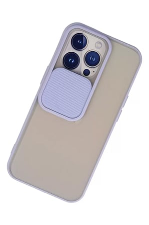 Apple iPhone 13 Pro Kılıf Palm Buzlu Kamera Sürgülü Silikon - Lila