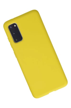Samsung Galaxy S20 Kılıf Nano içi Kadife Silikon - Sarı
