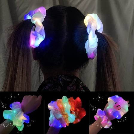 ErturkStore Lila Mor Renkli Led Işıklı Lastikli Saç Tokası