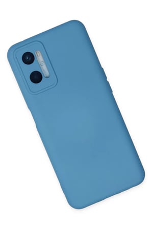 Oppo A96 Kılıf Nano içi Kadife Silikon - Mavi
