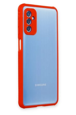 Samsung Galaxy M52 5G Kılıf Miami Şeffaf Silikon - Kırmızı