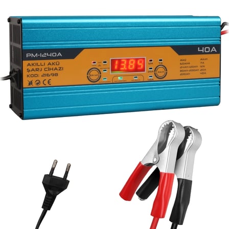 Dc-1240A 12V-40A Akü Şarj Cihazı Jel Kuru Asitli Akülere Uygun (Lithium-Ion Pil ve Akülere Uygun Değildir)