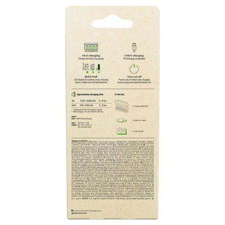GP ReCyko E822 8’li USB Kalem Pil Şarj Cihazı - AA ve AAA Uyumlu Akıllı LED Göstergeli Profesyonel Şarjlı Ünitesi