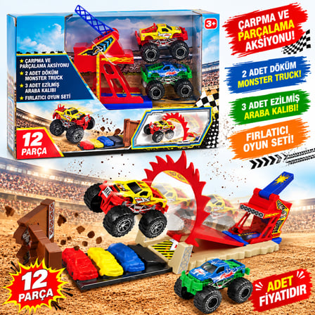 SNT31206 12 Pcs Monster Truck Oyuncak