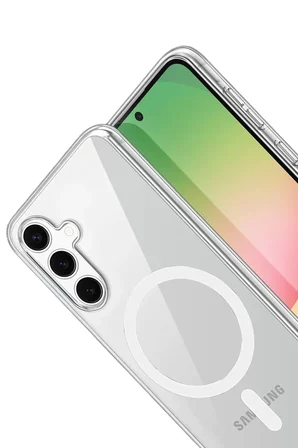 Samsung Galaxy S26 Combo Sert Şeffaf Magsafe Kapak - Şeffaf