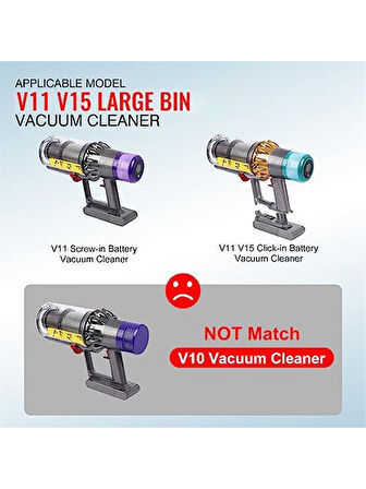 srfn ticaret Dyson V15 Uyumlu Elektrikli Süpürge Toz Haznesi
