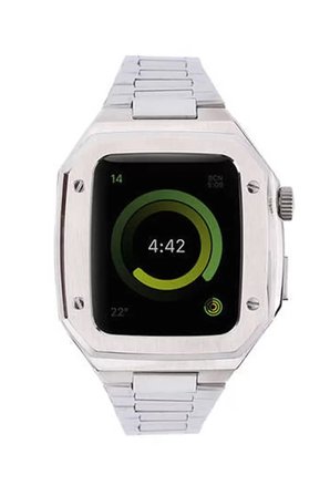 Apple Uyumlu Watch 45mm Metal Petek Kasalı Kordon - Gümüş