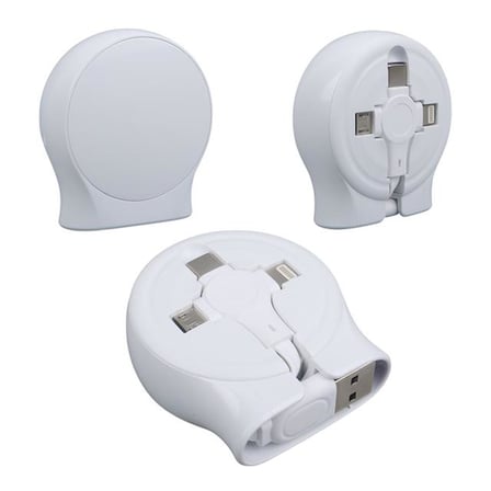 PM-27143 1 Metre Makaralı 3In1 Şarj Kablosu (Lightning - TYPE-C - Micro USB)