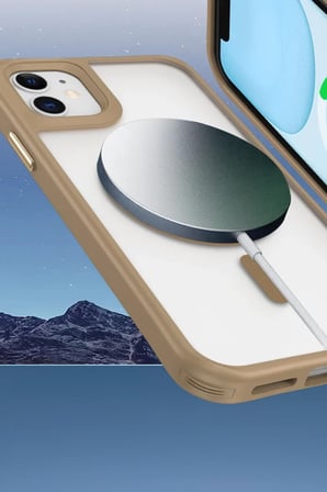 Apple iPhone 12 Kılıf Enka Magsafe Silikon Kılıf - Siyah