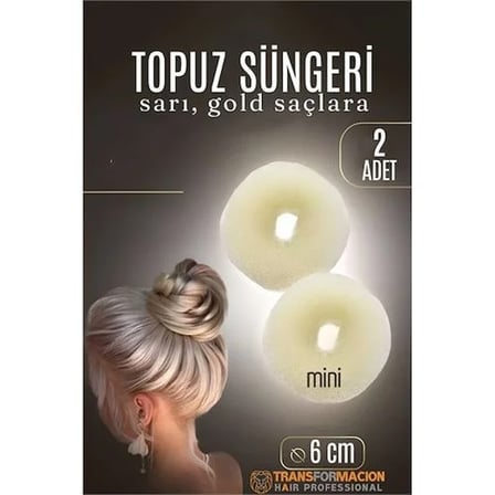 Gold Mini Saç Topuz Süngeri 2 Adet 6 Cm Çap 2.5 Cm Kalınlık 721878