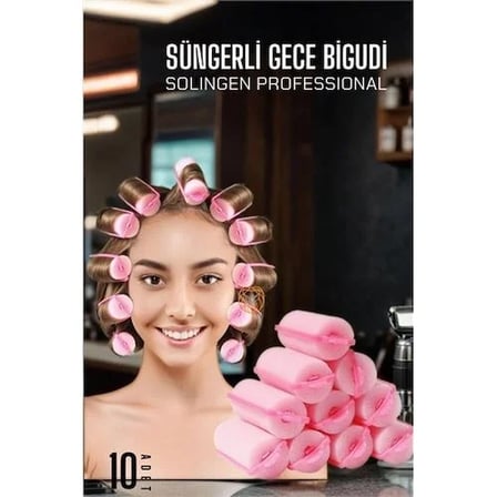 Süngerli Gece Bigudisi Isısız Saç Şekillendirme Doğal Bukle Bigudisi 3 Cm 10 Adet 719759