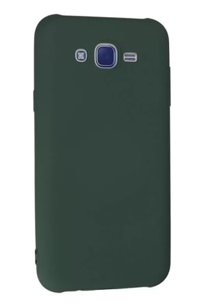 Samsung Galaxy J7 Kılıf Nano içi Kadife Silikon - Koyu Yeşil