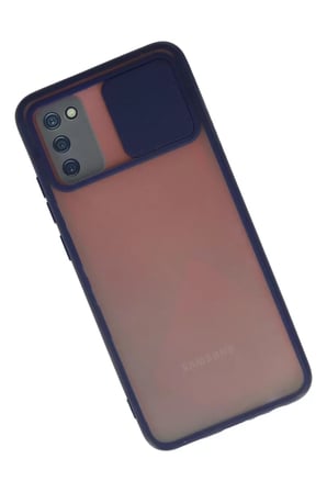 Samsung Galaxy A03S Kılıf Palm Buzlu Kamera Sürgülü Silikon - Lacivert