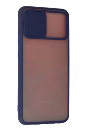 Samsung Galaxy A03S Kılıf Palm Buzlu Kamera Sürgülü Silikon - Lacivert